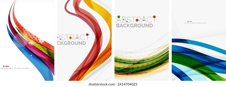 Set of colorful wave posters. Vector illustration For Wallpaper, Banner, Background, Card, Book Illustration, landing page