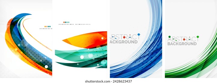 Set of colorful wave posters. Vector illustration For Wallpaper, Banner, Background, Card, Book Illustration, landing page