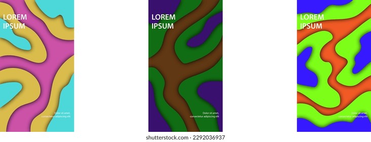 Set of colorful wavy background.
Vector illustration