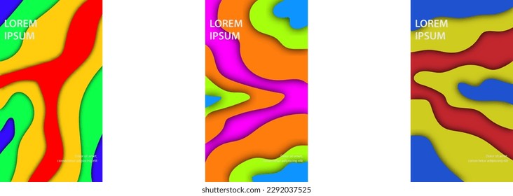 Set of colorful wavy background.
Vector illustration