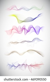 Set of Colorful Wavy Design Elements