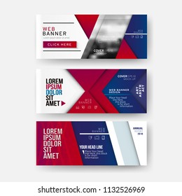 Set of Colorful web banner template. Creative abstract design. Vector EPS10