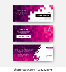 Set of Colorful web banner template. Creative abstract design. Vector EPS10
