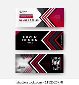 Set of Colorful web banner template. Creative abstract design. Vector EPS10