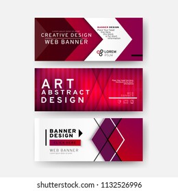 Set of Colorful web banner template. Creative abstract design. Vector EPS10