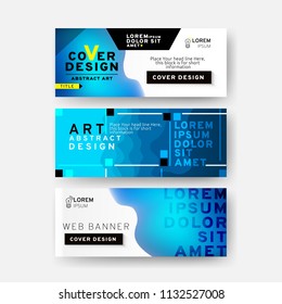 Set of Colorful web banner template. Creative abstract design. Vector EPS10
