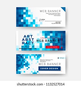 Set of Colorful web banner template. Creative abstract design. Vector EPS10