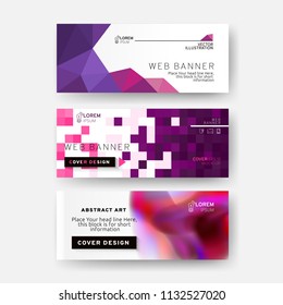 Set of Colorful web banner template. Creative abstract design. Vector EPS10