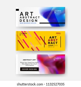 Set of Colorful web banner template. Creative abstract design. Vector EPS10