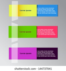 A set of colorful web banners