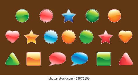 set of colorful web buttons