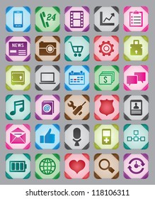 Set of colorful web buttons - vector icons