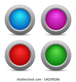 Set of colorful web buttons, vector illustration