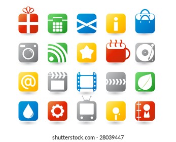 set of colorful web icons