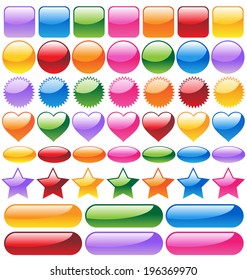 Set of colorful website buttons vector