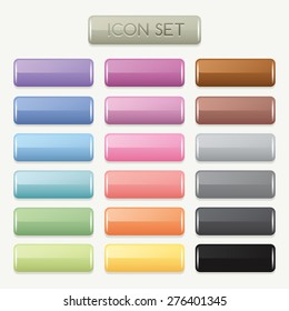 Set of Colorful Website Buttons : Vector Illustration