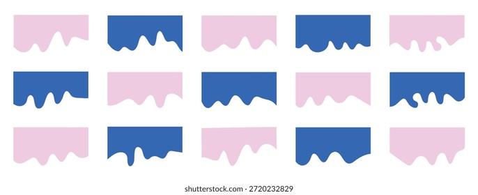 Conjunto de divisor de Sitio web colorido. Cabezal separador moderno para Sitio web. Líneas de curva, colección de onda del elemento de diseño abstracto. Sitio web divisor Abstractas y borde para Anuncio.