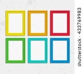 Set of colorful wooden frames. Wooden square picture frames of colorful set for your web design. Abstract colorful picture frames on vintage background. Vector set of color photo frames on the wall.