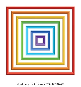 Set of colorful wooden frames. Wooden square picture frames of colorful set for your web design. Abstract colorful picture frames on vintage background. Vector set of color photo frames on the wall.