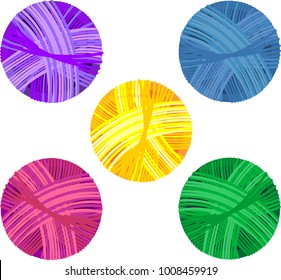 Set of colorful yarn balls