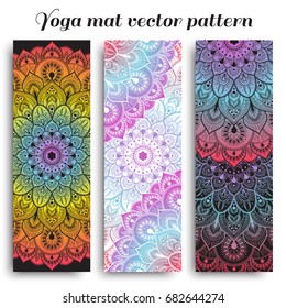 Set of colorful yoga mat vector pattern