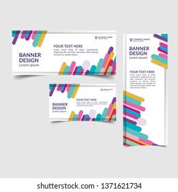 Set of ColorfulFlat Banner Design Template