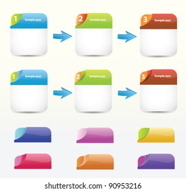 Set of colorfull blank web boxes