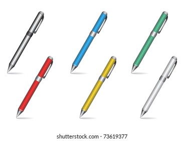 set of colorfull pens