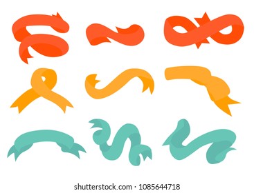 set colorfull ribbon