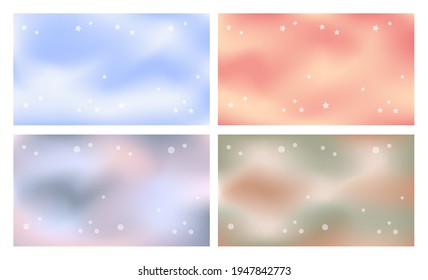 Set of Colorfull, spring, summer, gradient backgrounds. Unicorn color backgrounds. Halftone dots colorful design. Future geometric patterns. Vector illustration, isolated objects.