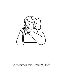 set of coloring book poses of people doing activities pose