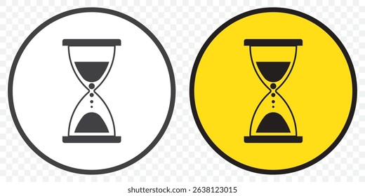 Set of coloring Hourglass line icon. Sandglass icon set. Hourglass icon. Sandglass illustration. Sand clock line icon. Editable stroke. Stock vector illustration on Transparent Background. EPS 10.