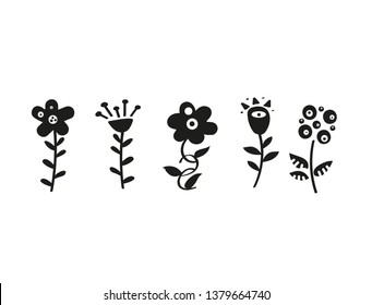 Set of Coloring Page. Adult Coloring Book Set and Antistress freehand sketch with flowers. Vector illustration.