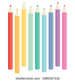 Set of coloring pencils vector illustration