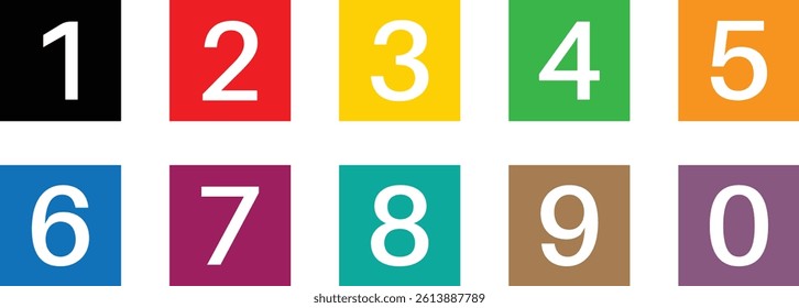 set of coloring rectangle shape bullet point number vector.