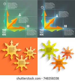 Set Colors abstract arrows background corporate concepts circle. Vector illustration EPS 10 for business workflow layout, web banner template, page magazine, brochure design elements