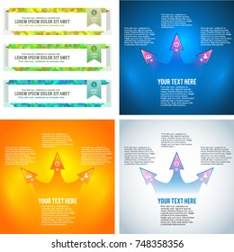 Set Colors abstract arrows background corporate concepts circle. Vector illustration EPS 10 for business workflow layout, web banner template, page magazine, brochure design elements