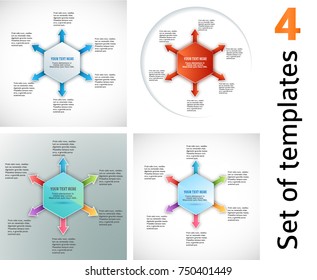 Set Colors abstract arrows background corporate concepts circle. Vector illustration EPS 10 for business workflow layout, web banner template, page magazine, brochure design elements
