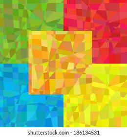 set of colors abstract background with various geometrical fragments Without clipping mask