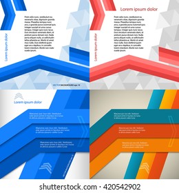 Set Colors abstract line background corporate concepts with triangle. Vector illustration EPS 10 for business workflow layout, web banner template, page magazine, brochure design elements