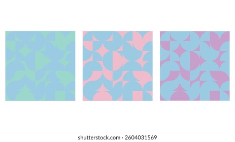 Set colors abstract pattern of shapes