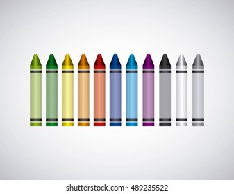 set colors crayons icon vector illustration design