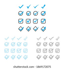 Set of colors options for checkmark buttons. Designed for websites, mobile apps and other developers.
