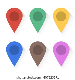 Set of colors Pointer Icon, vector illustration