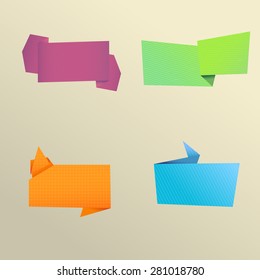 Set of colors ribbons and labels