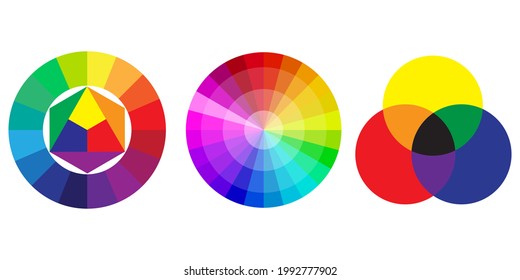 set colors spectrum. Rainbow gradient set. Color pattern. Vector illustration. Stock image.