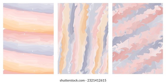 Set colors watercolor abstract background with marble liquid effect