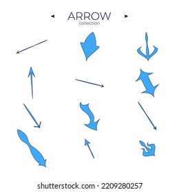 Set of colour arrows. Collection in color. With elegant style. For website design. Vector navigation