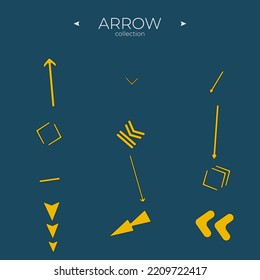 Set of colour arrows. Arrows colorful set. Arrow logo concept. Curly and wave orientation. Vector illustration