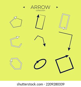 Set of colour arrows. Colorful comic arrow. Direction arrows. Symbol set. Vector navigation